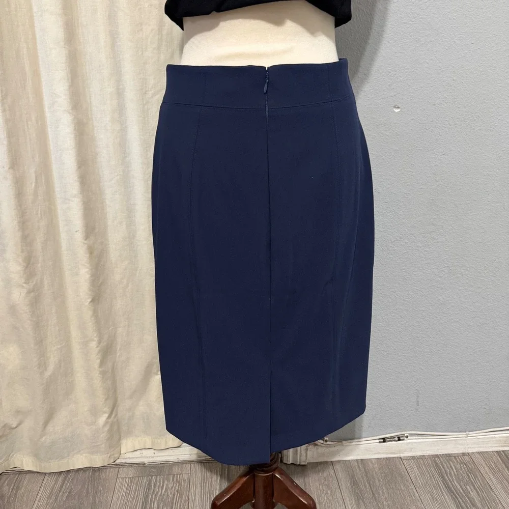 Ann Taylor Women Navy Blue Career Pencil‎ Skirt Business Office Workwear Size 6